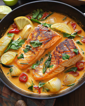 Coconut Curry Salmon is a quick and healthy delight.