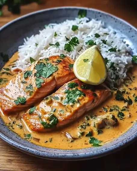 Coconut Curry Salmon with Garlic Butter Recipe delights!