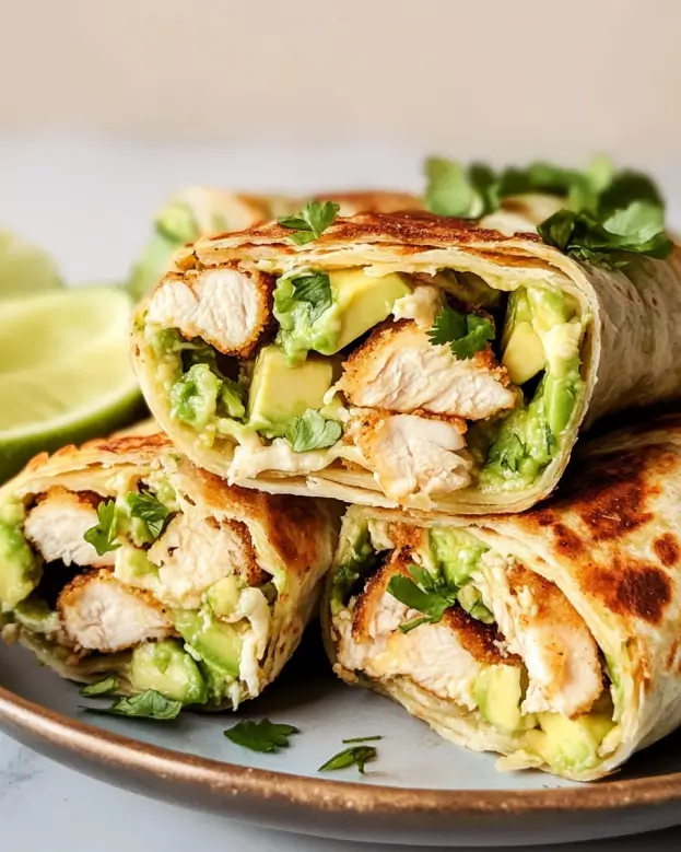 Crispy Chicken Avocado Wraps are a delicious meal option.