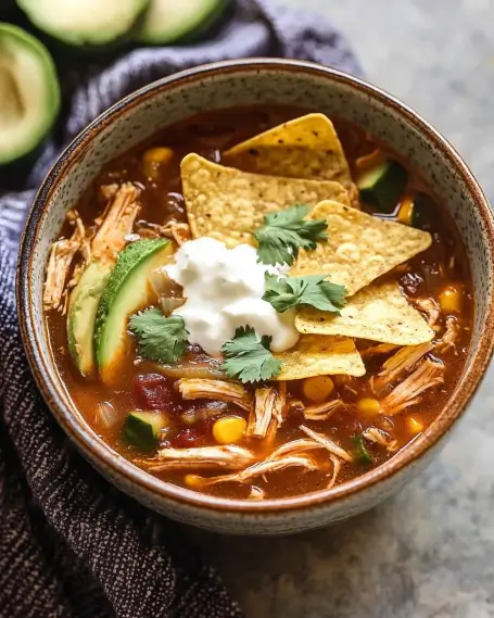 Spicy Instant Pot Chicken Tortilla Soup is a must-try!
