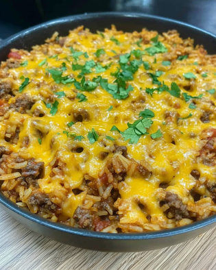 Cheesy Taco Rice is a quick and tasty family meal.