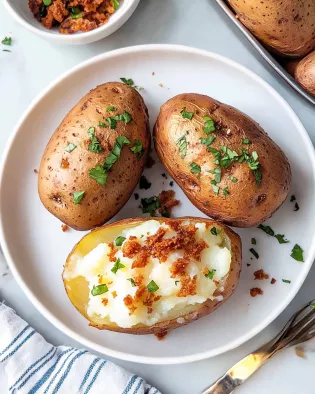Crispy Baked Potatoes with Fluffy Centers are delicious!