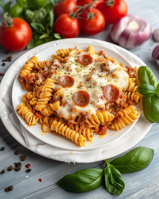 Cheesy Pizza Pasta Casserole is a must-try recipe!