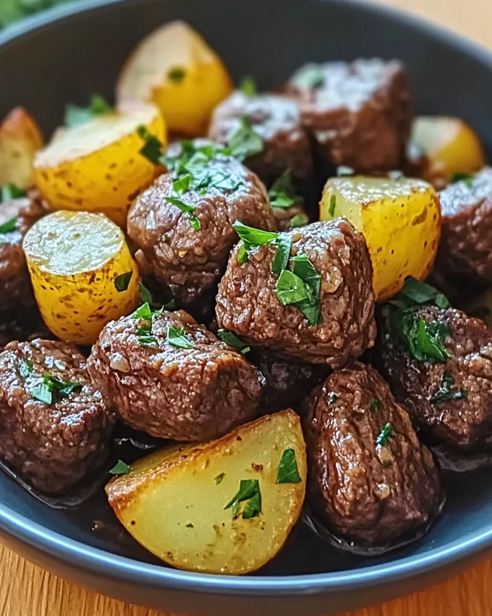 Garlic Butter Beef Bites with Potatoes: A Tasty Delight!