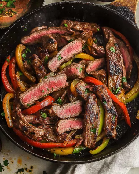 Sizzling Flat Iron Steak Fajitas: Home-Cooked Delight!