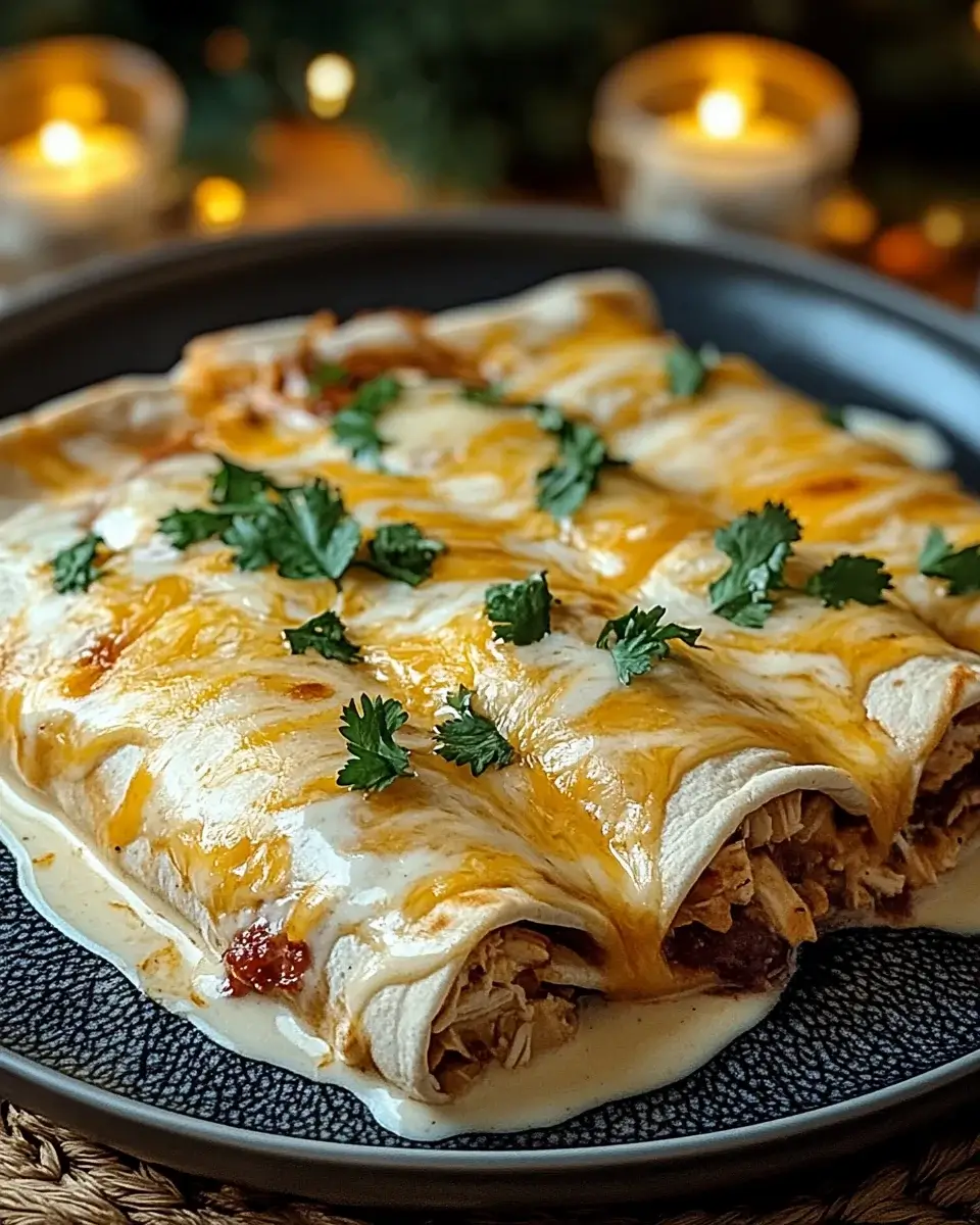 Cheesy Chicken Enchiladas with Creamy Sauce Delight!