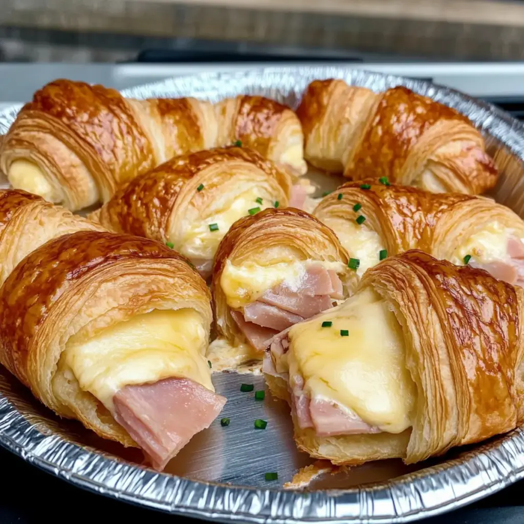 Baked Ham and Cheese Croissants