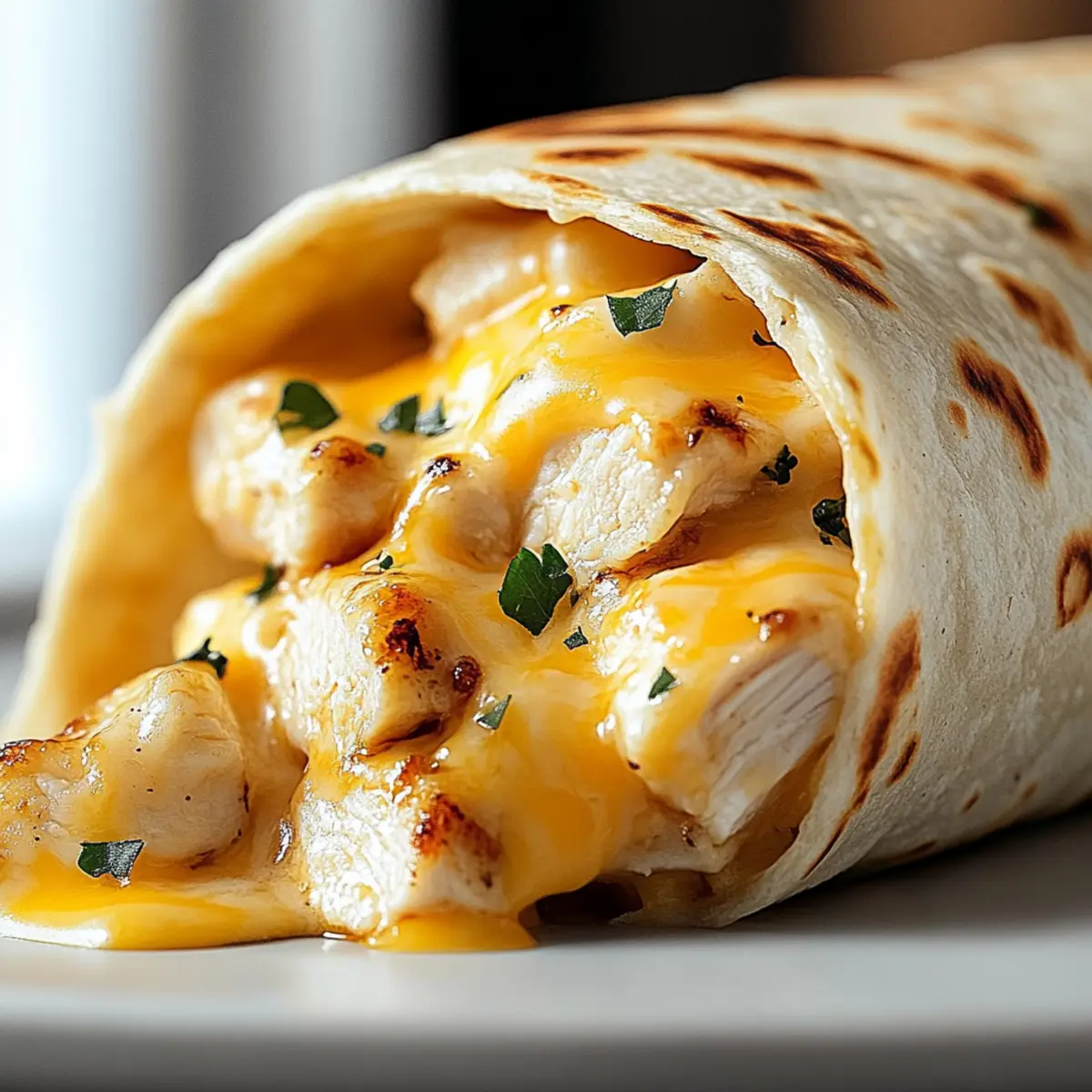 Cheesy Garlic Chicken Wraps