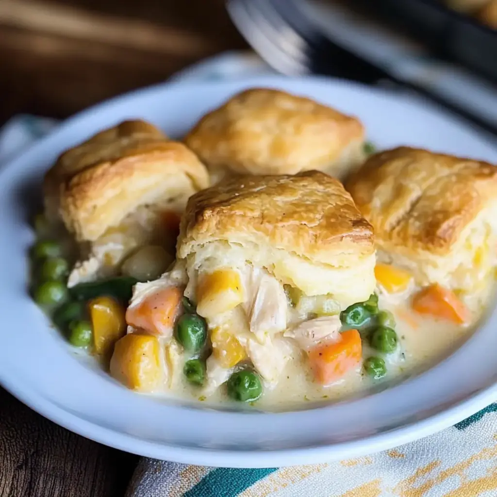 Chicken Pot Pie with Biscuits