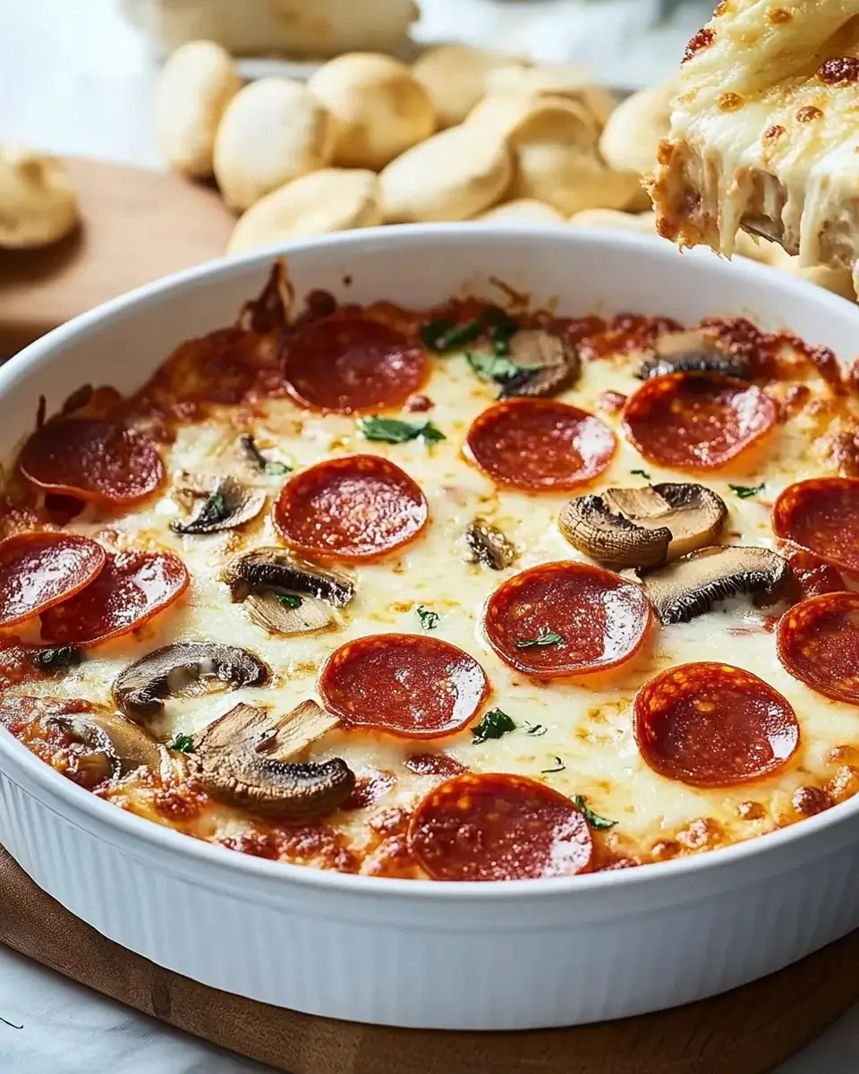 Hot Mushroom Pepperoni Pizza Dip: A Savory Delight!