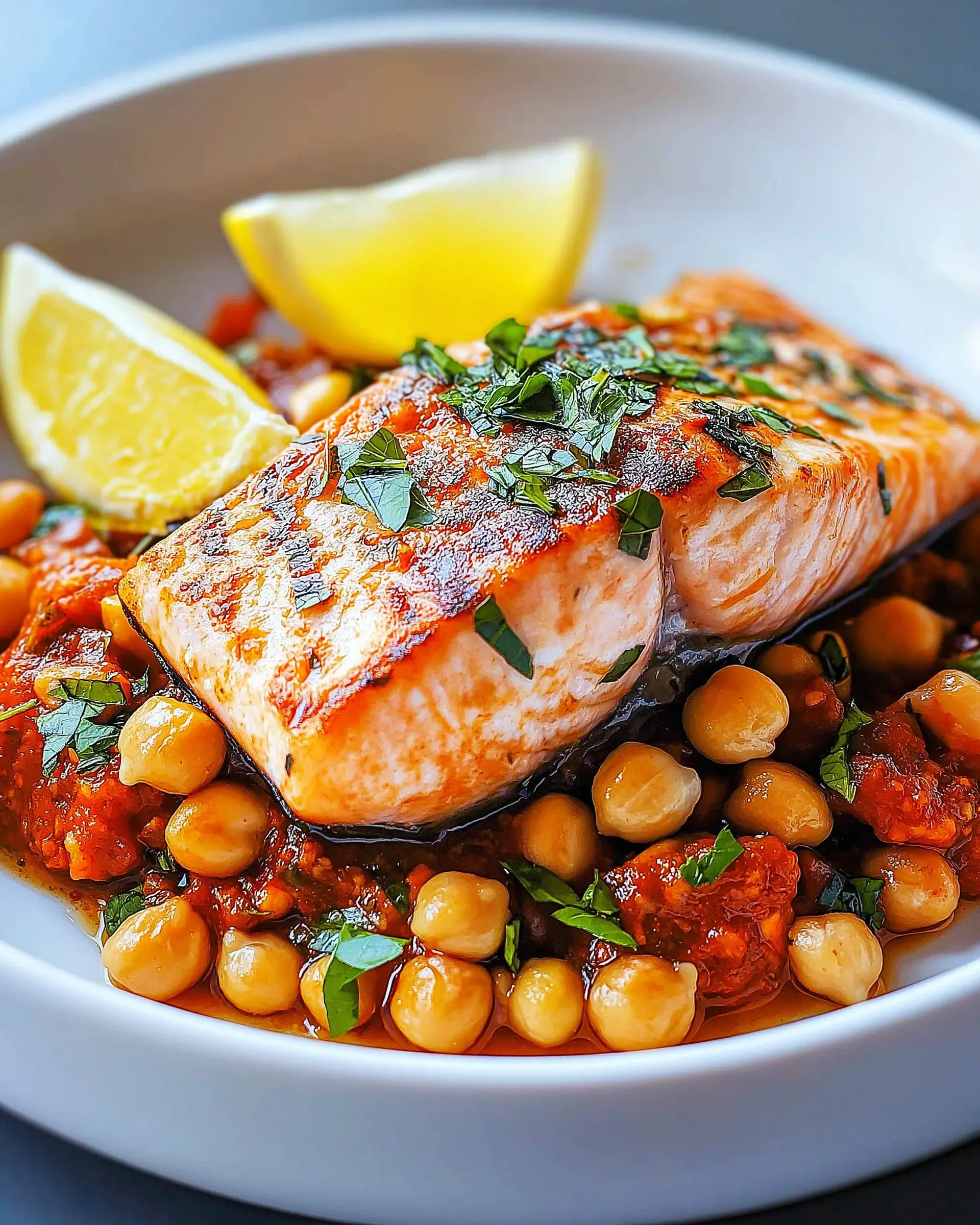 Crispy Salmon with Spicy Chickpea Ragu: An Easy Delight!