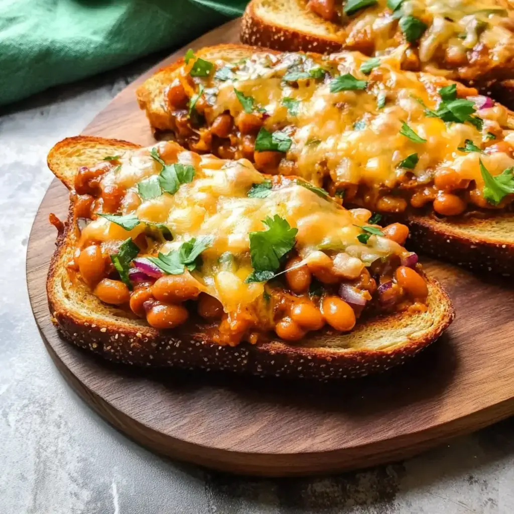 Cheesy Masala Beans on Toast