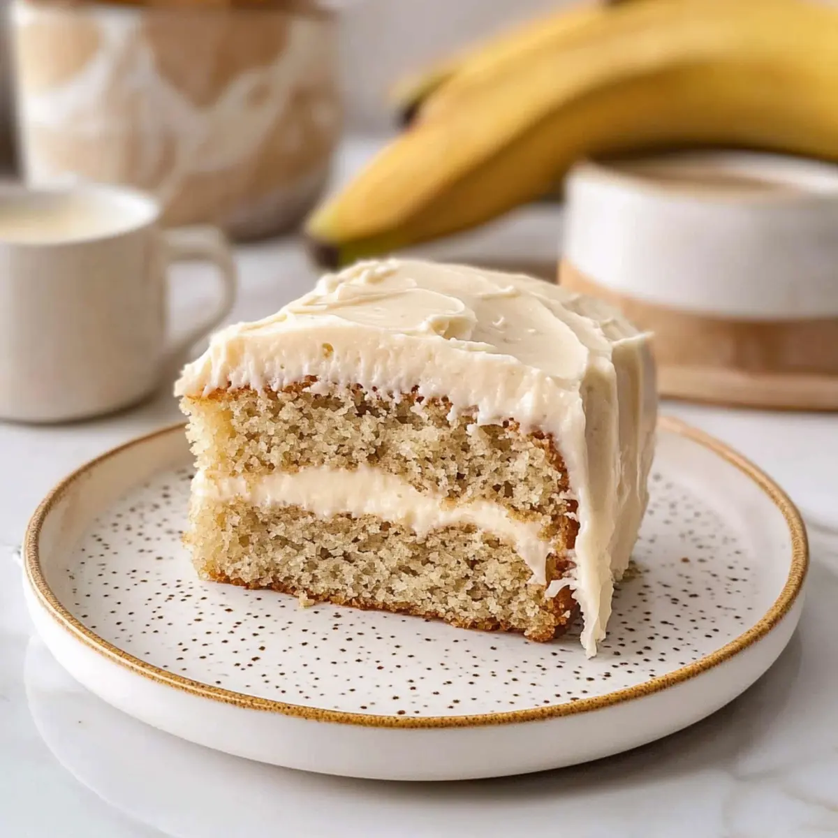 Irresistibly Moist Banana Cake with Creamy Frosting Delight