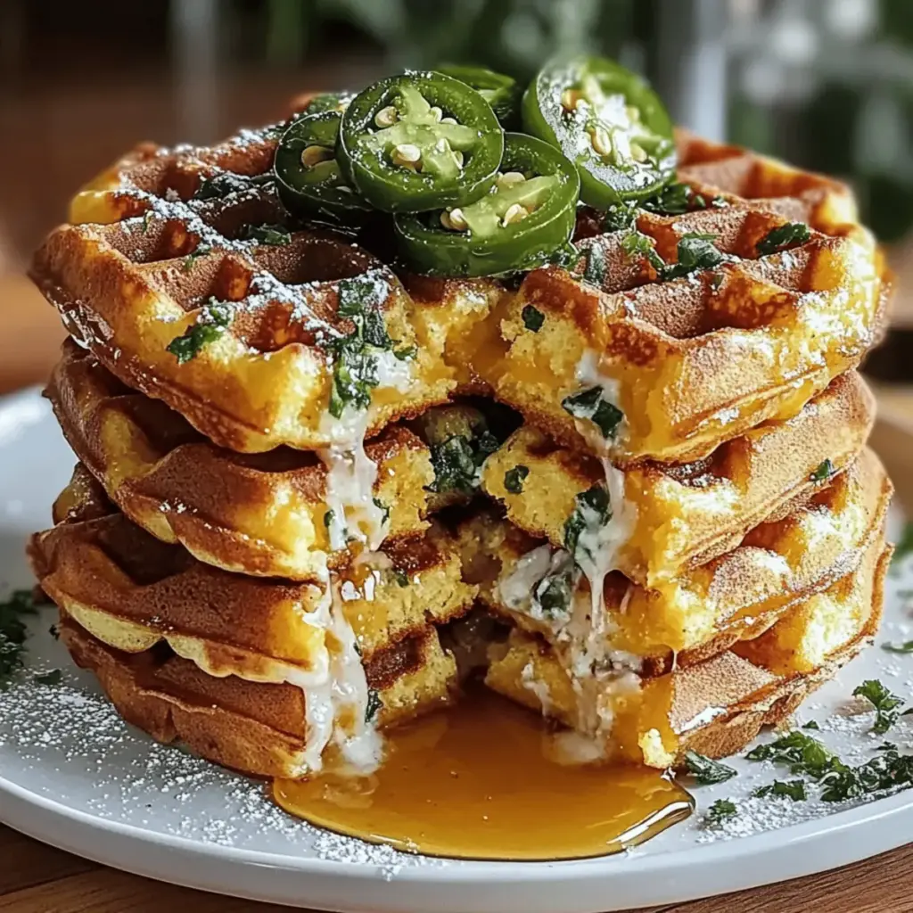 Cheddar Jalapeño Cornbread Waffles