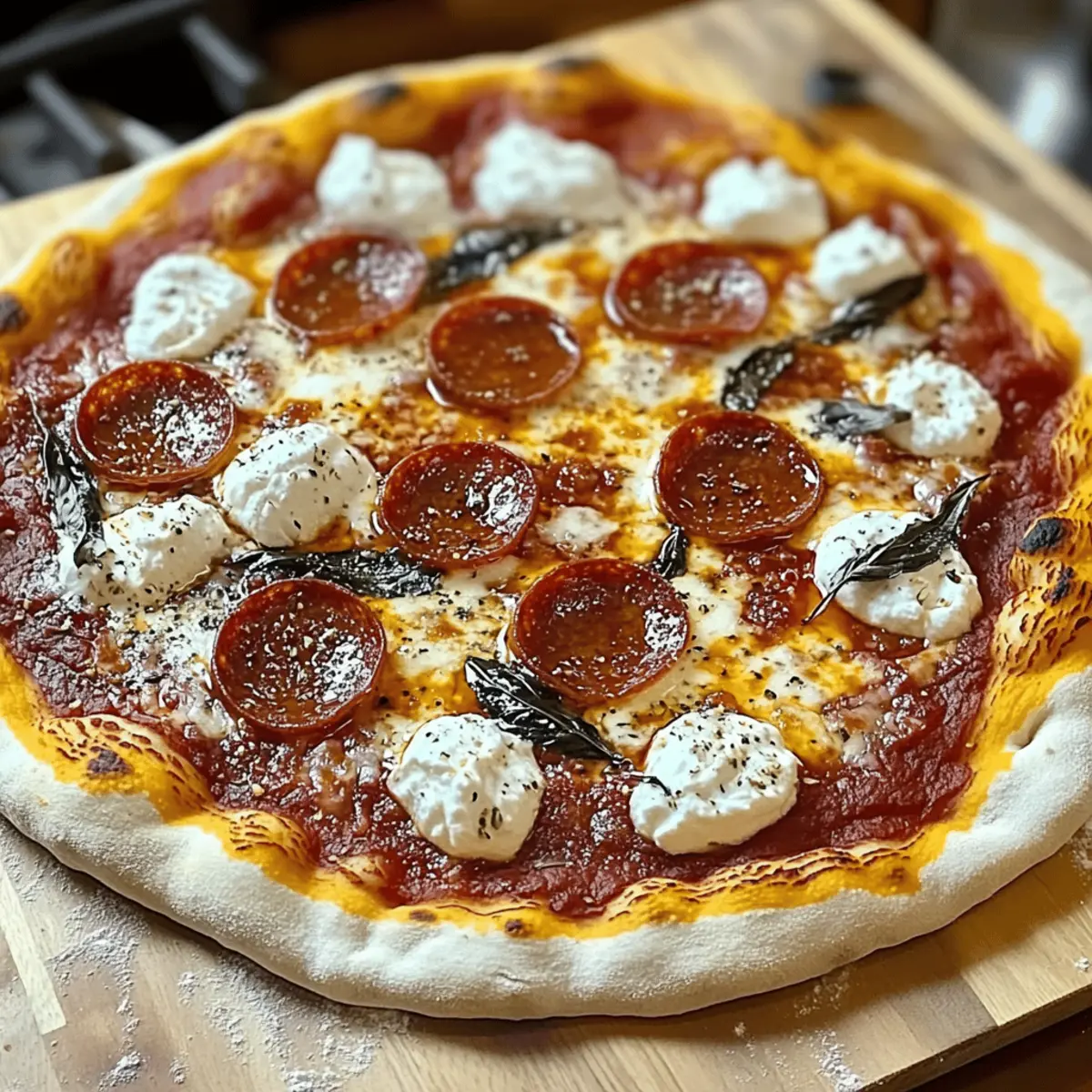 Hot Honey Pepperoni Ricotta Pizza for a Sweet-Spicy Twist