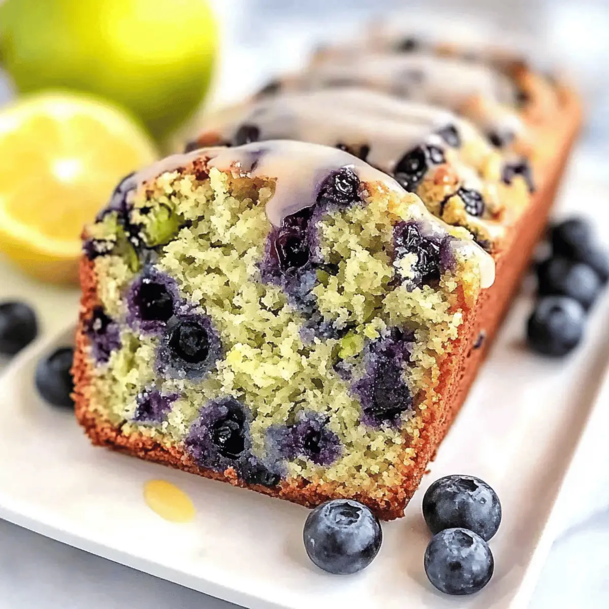 Moist Blueberry Zucchini Bread with a Lemon Glaze