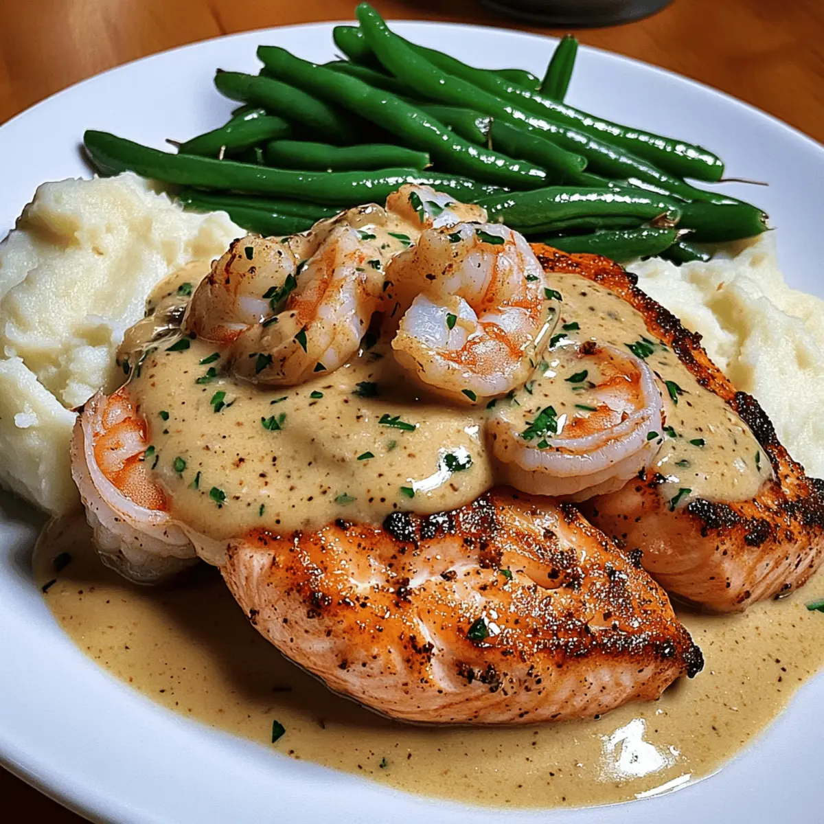 Cajun Shrimp and Salmon with Garlic Cream Sauce Bliss