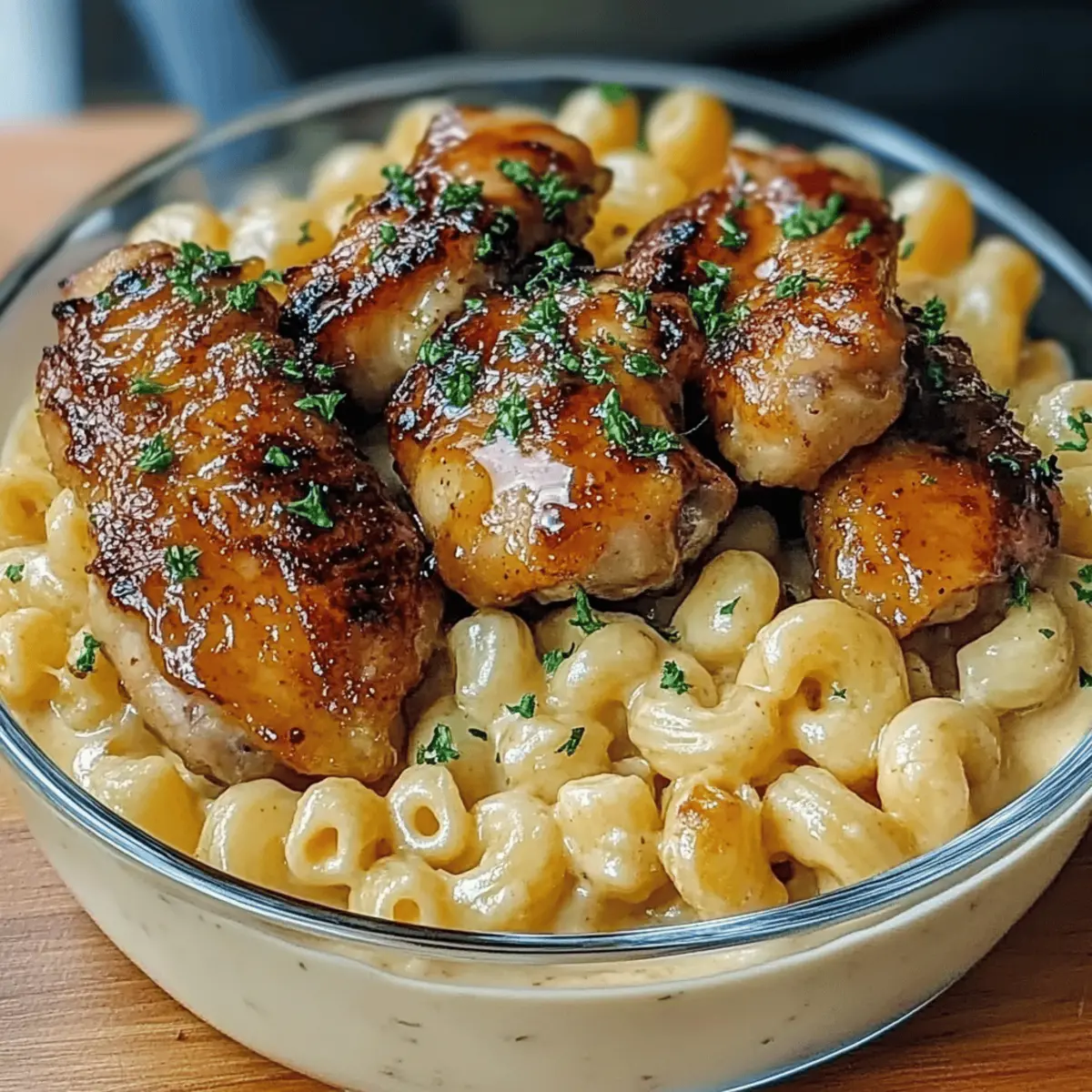 Honey Garlic Butter Chicken with Mac & Cheese Bliss