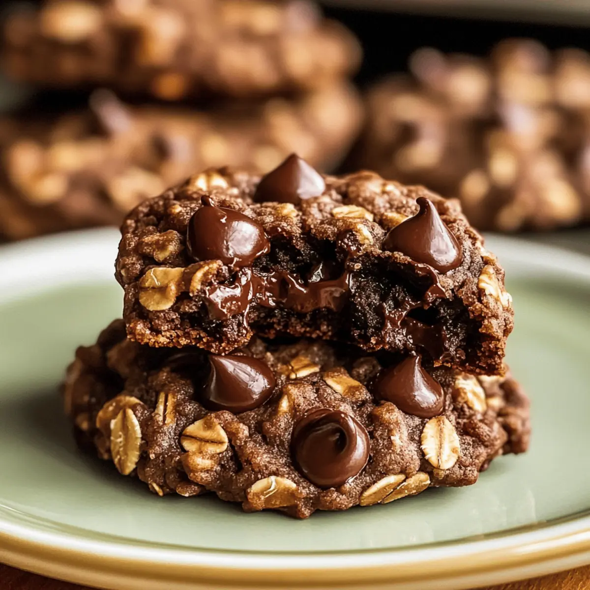 Chewy Dark Chocolate Oatmeal Cookies That Melt Hearts