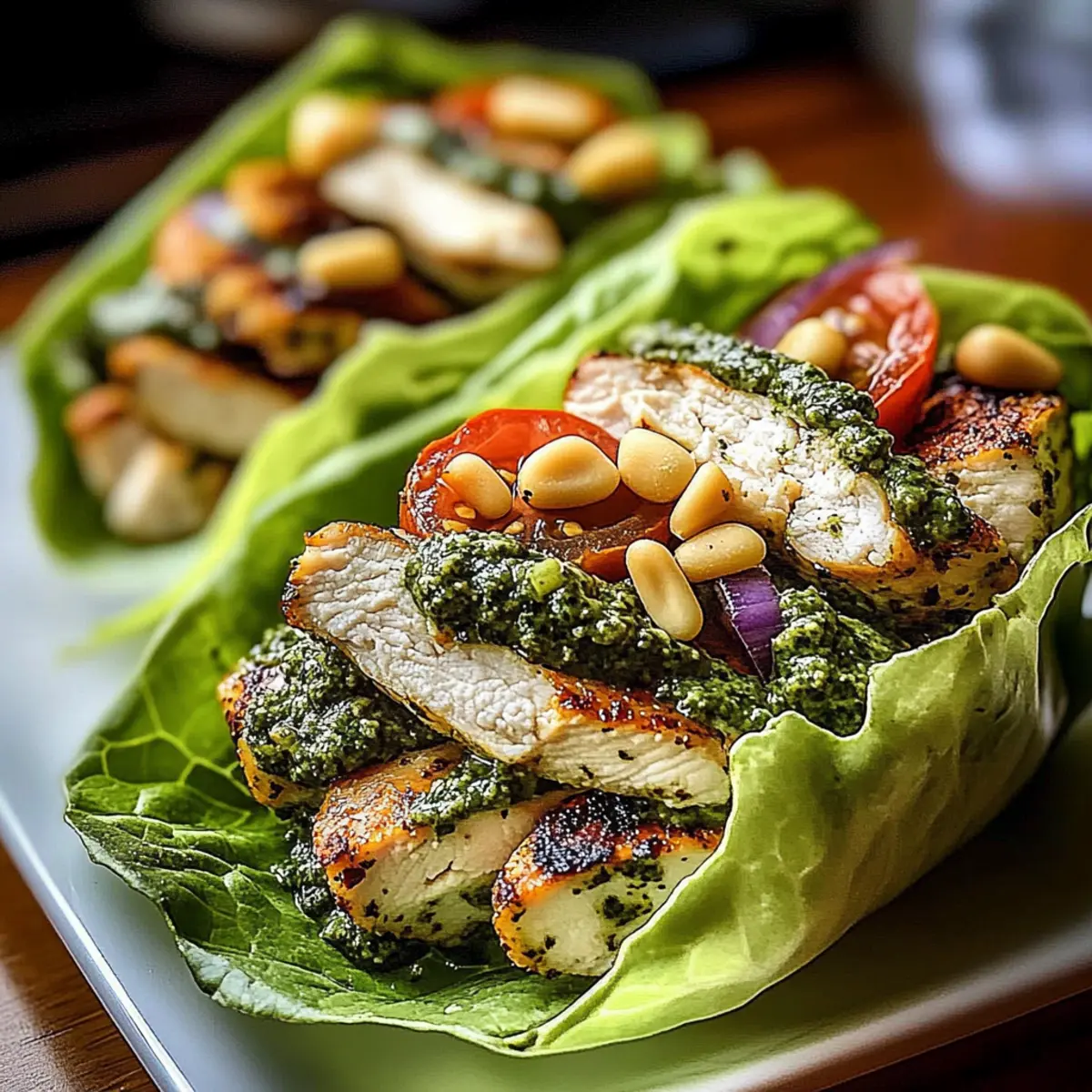 Delicious Pesto Chicken Lettuce Wraps for a Fresh, Healthy Meal