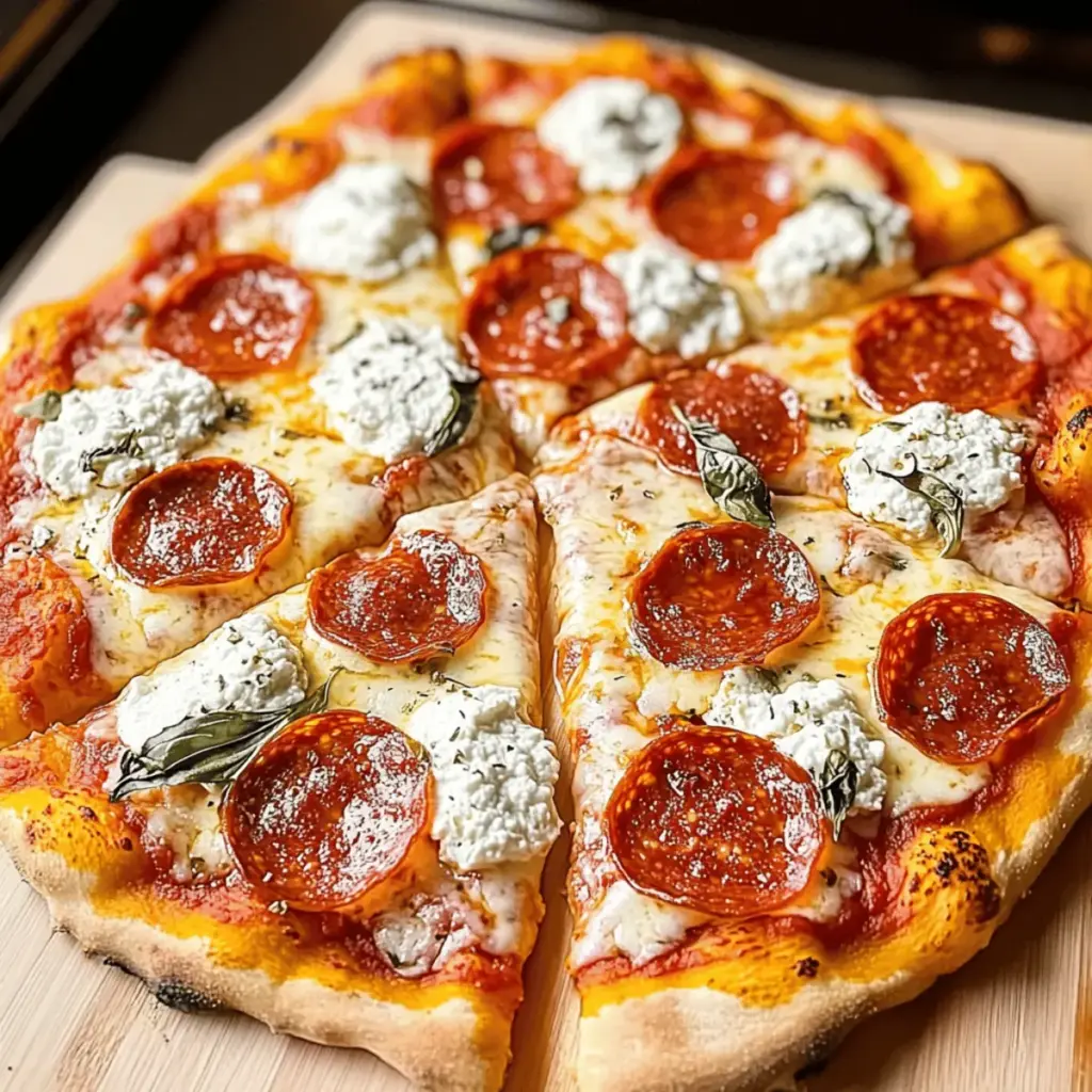 Hot Honey Pepperoni Ricotta Pizza