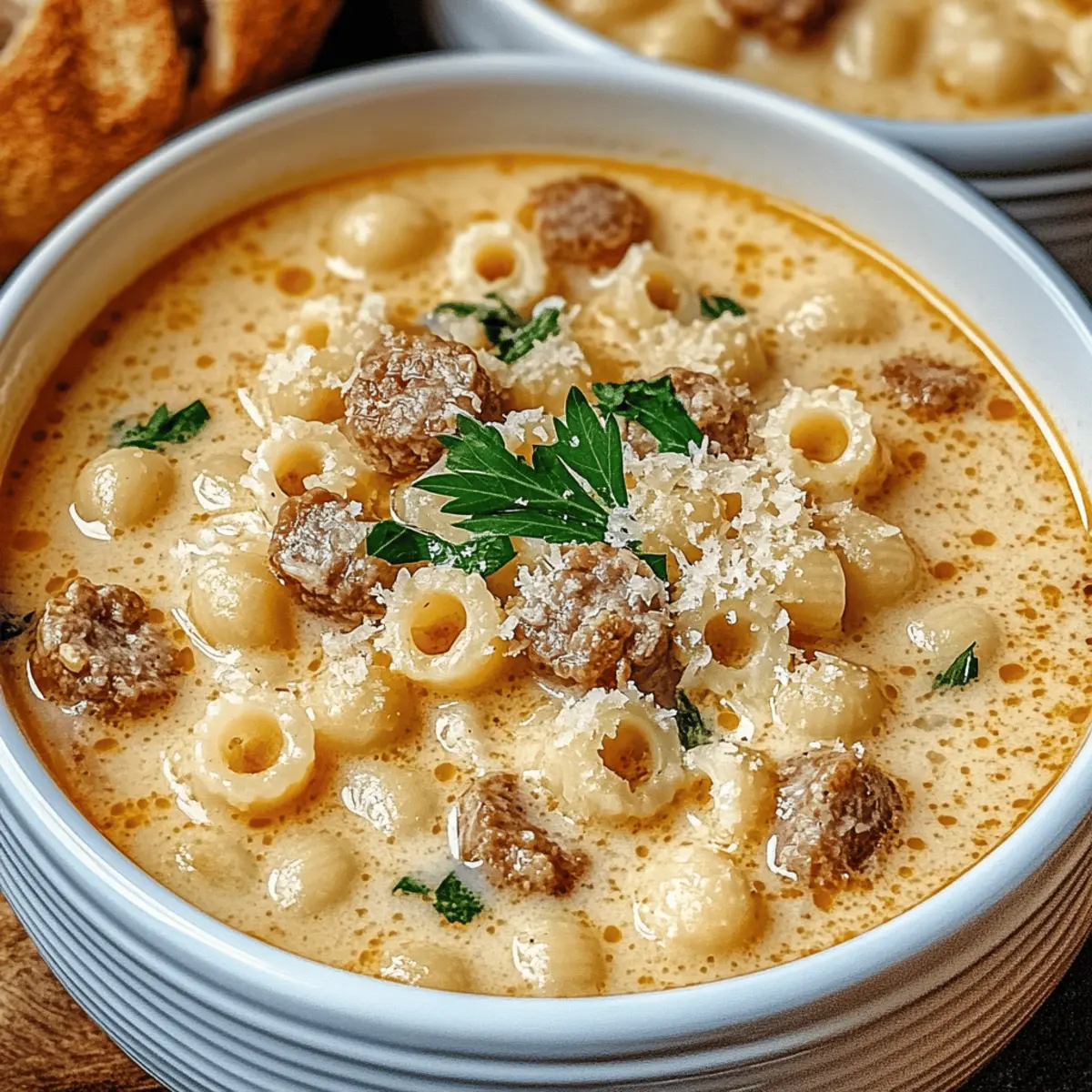 Creamy Parmesan Italian Sausage Ditalini Soup for Cozy Nights
