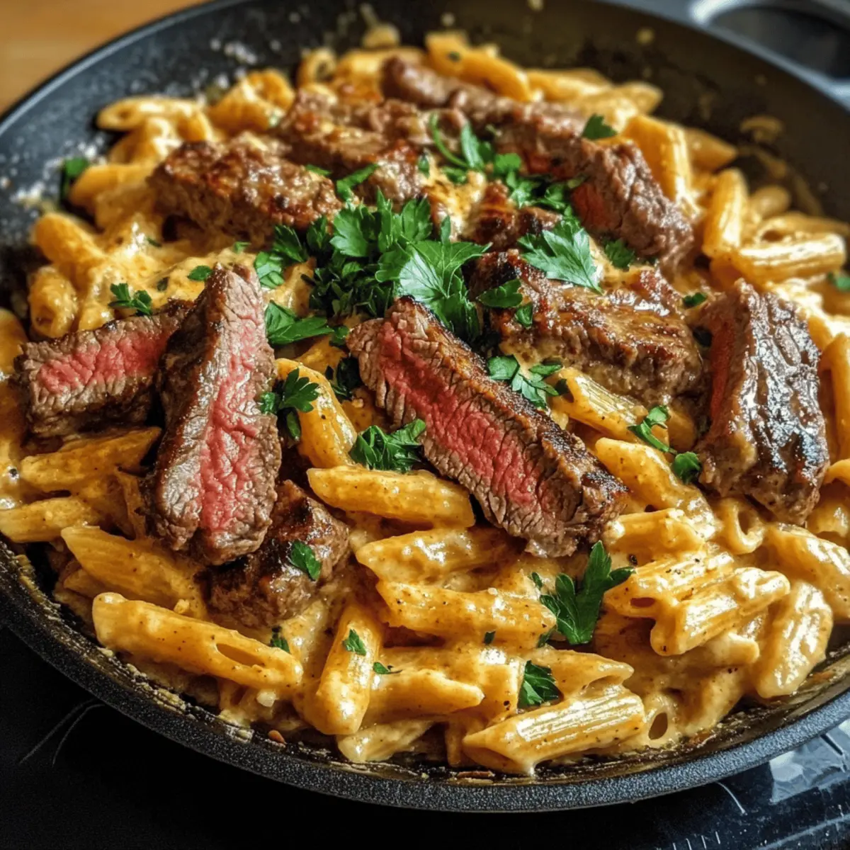 Creamy Cajun Butter Tender Steak Pasta Skillet in 30 Minutes