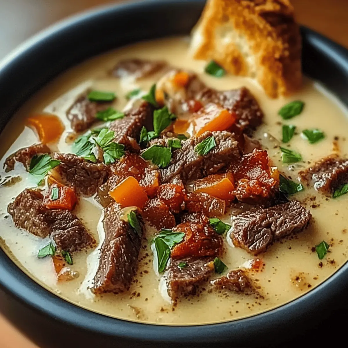 Comforting Philly Cheesesteak Soup for Cozy Evenings