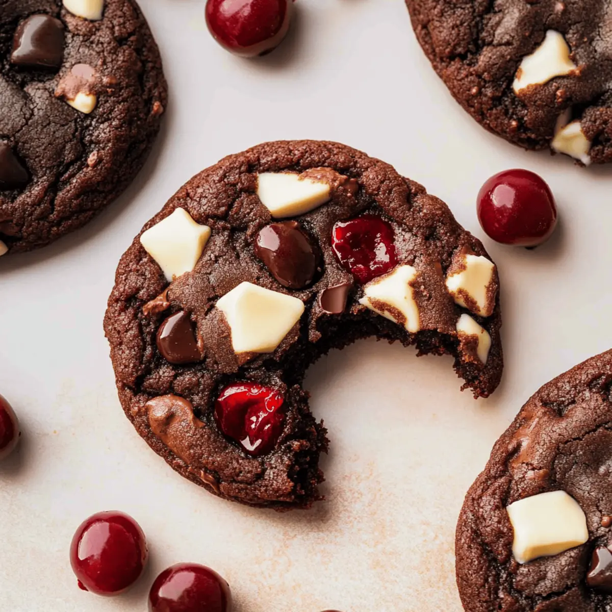 Chewy Black Forest Cookies with Cherries and Chocolate Bliss