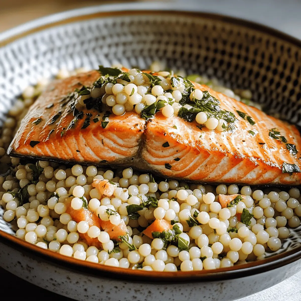 Herbed Pearl Couscous and Salmon: A Fresh Dinner Delight