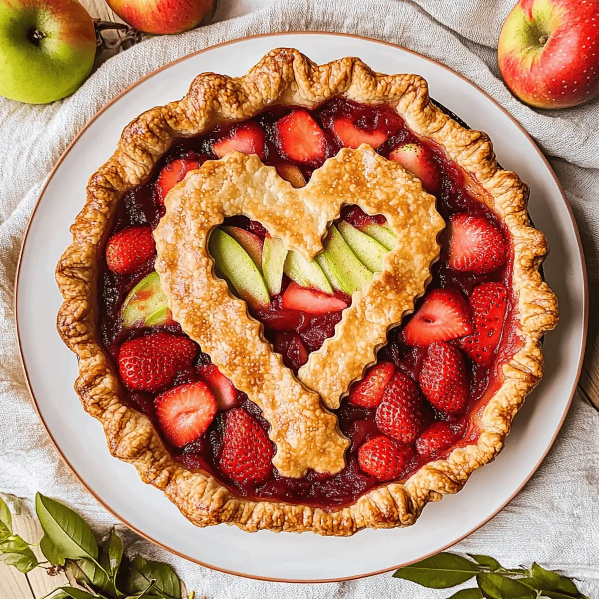 Delicious Strawberry Apple Pie with Flaky Homemade Crust