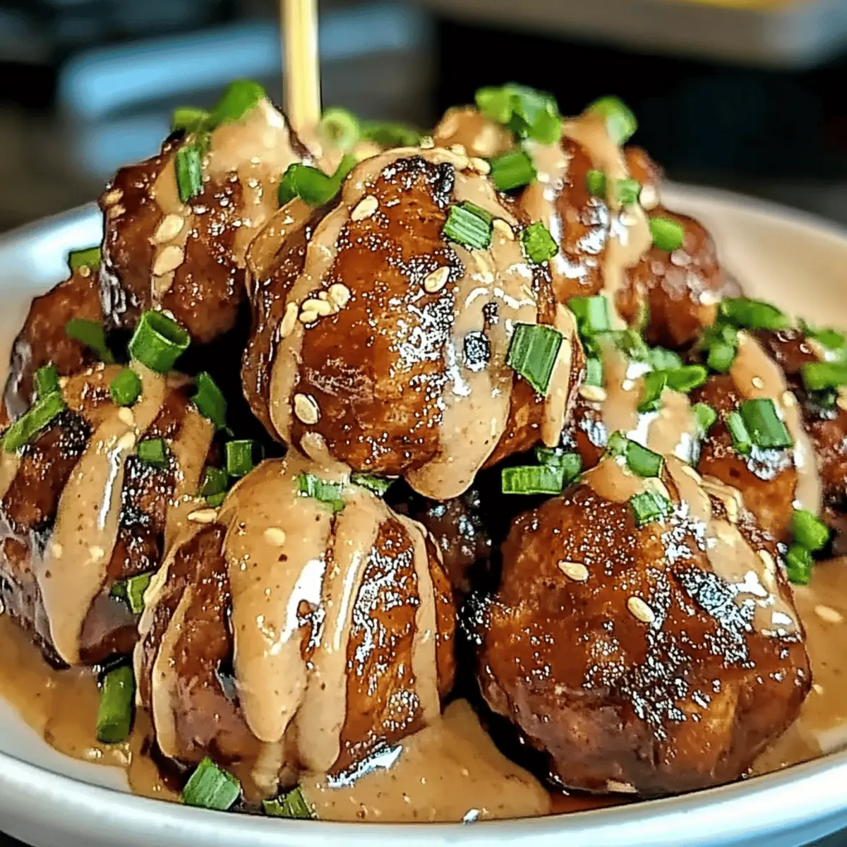 Tender Korean BBQ Meatballs with Spicy Mayo Dip Delight