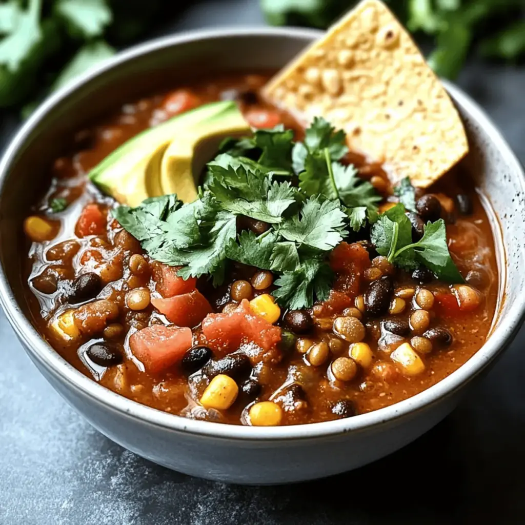 Slow Cooker Lentil Taco Chili Recipe