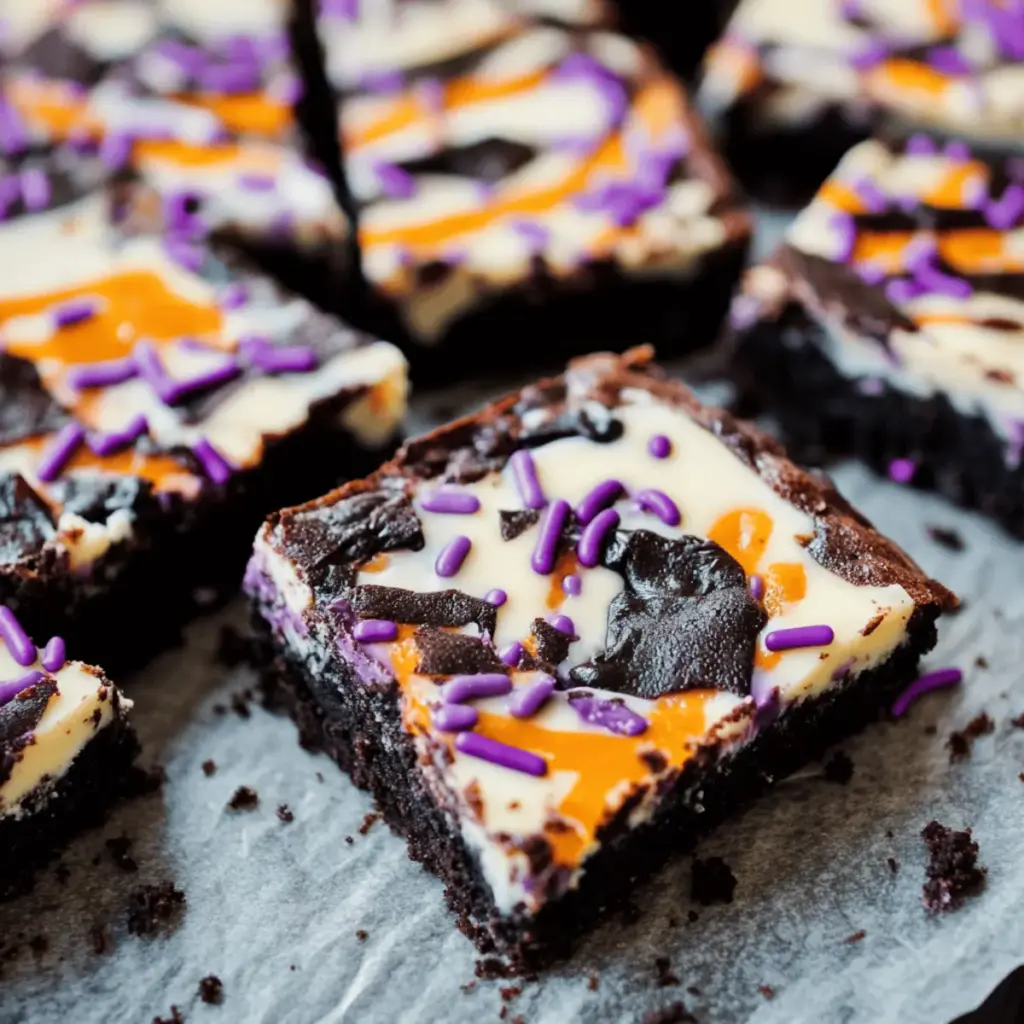 Halloween Cheesecake Brownies