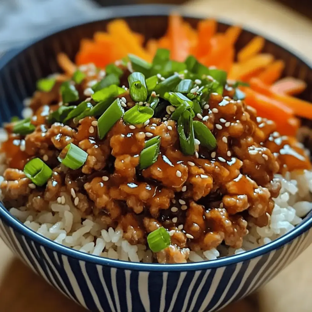 Healthy Ground Turkey Teriyaki Rice Bowl