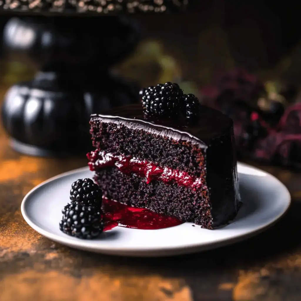 Spooky Black Velvet Halloween Cake