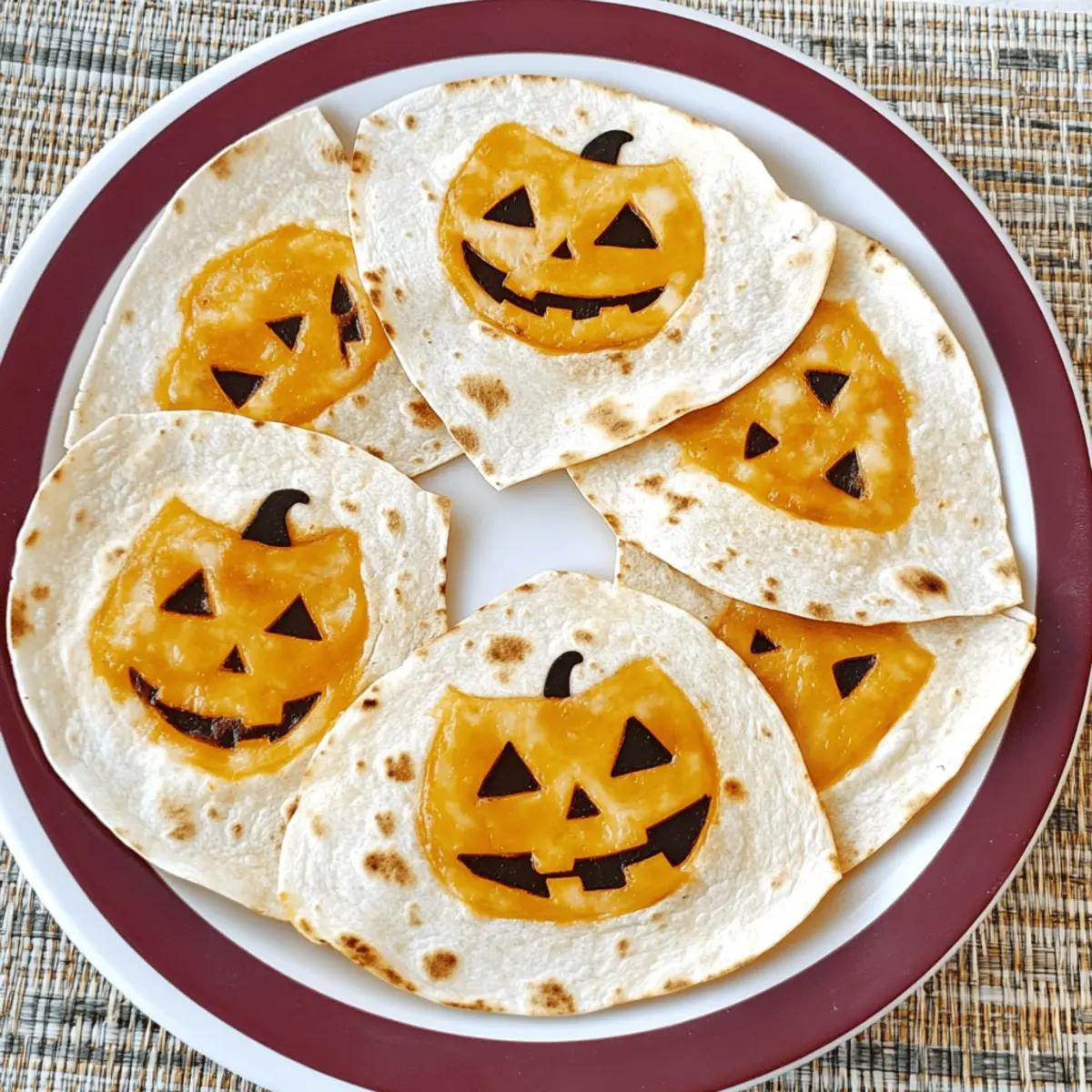 Jack o Lantern Quesadillas