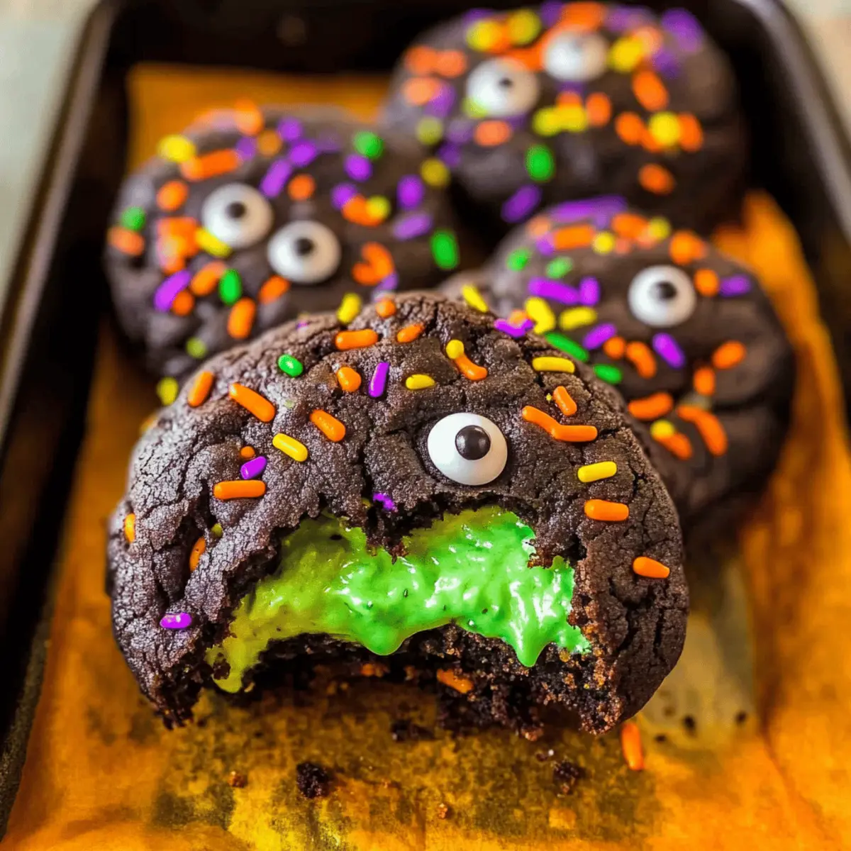 Slime-Filled Halloween Cookies