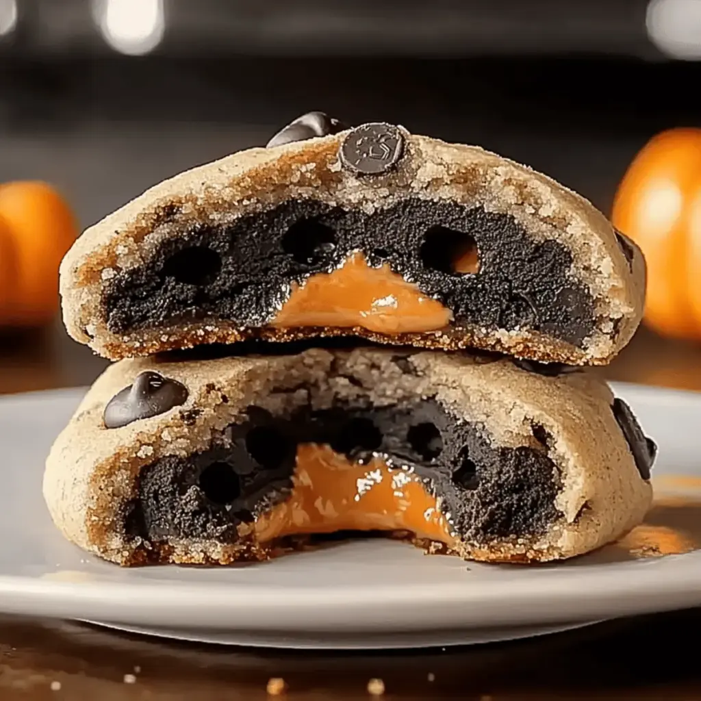 Halloween Oreo Stuffed Chocolate Chip Cookies