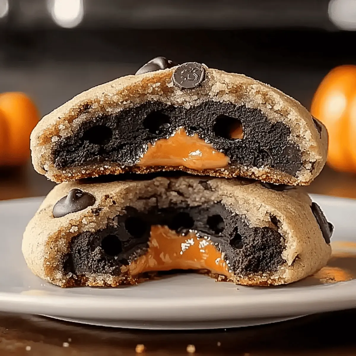 Halloween Oreo Stuffed Chocolate Chip Cookies