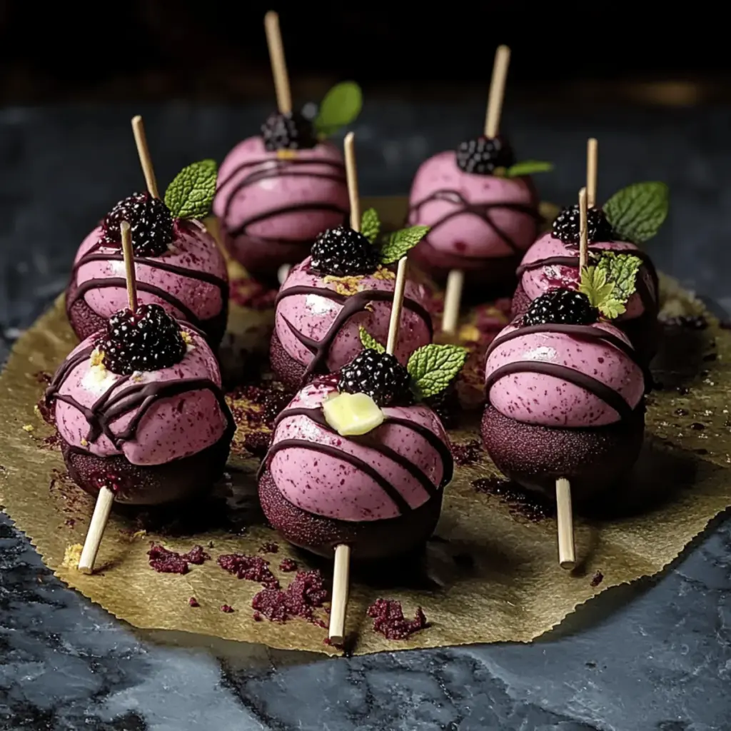 Blackberry Cheesecake Pops
