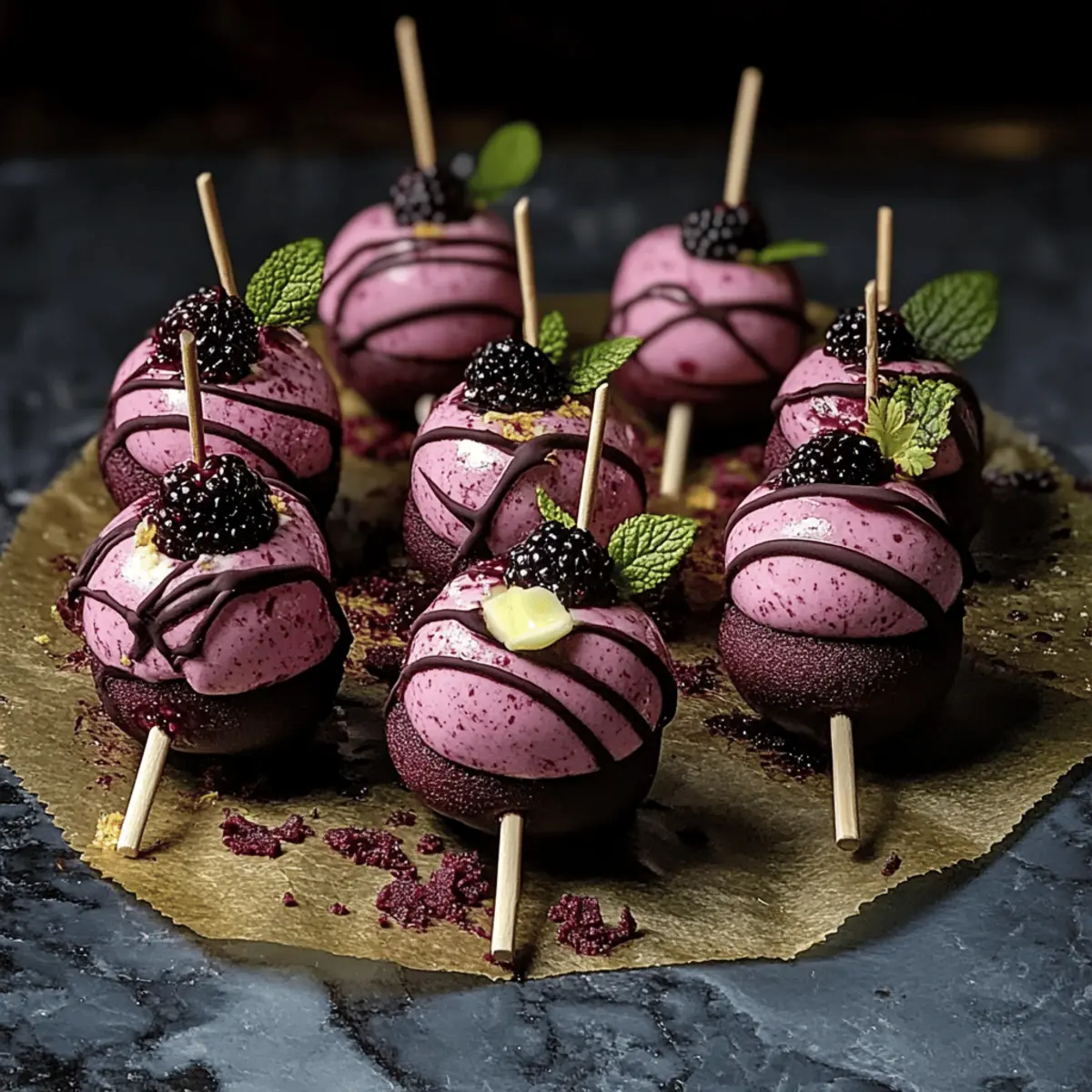 Blackberry Cheesecake Pops