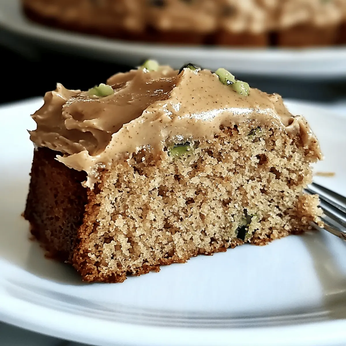 Moist Sweet Glazed Zucchini Cake with Brown Sugar Icing Delight