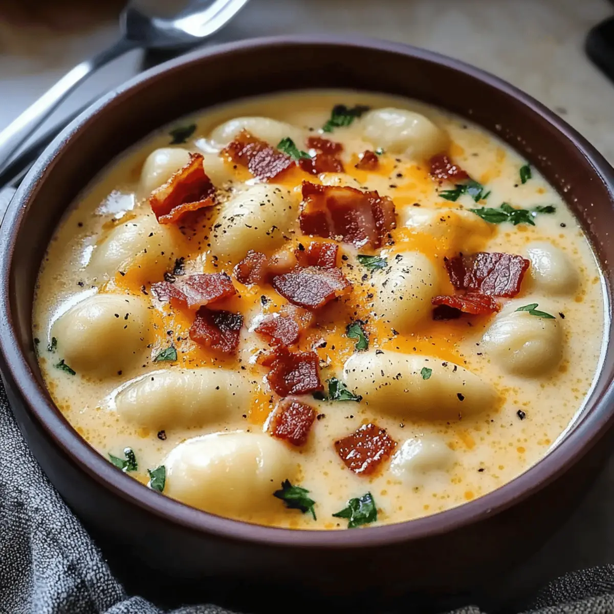 Creamy Bacon Cheddar Gnocchi Soup for Cozy Nights