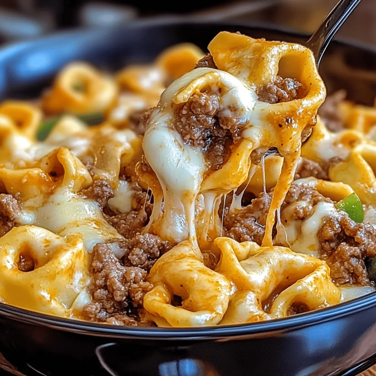 Indulge in Cheesesteak Tortellini in Creamy Provolone Sauce