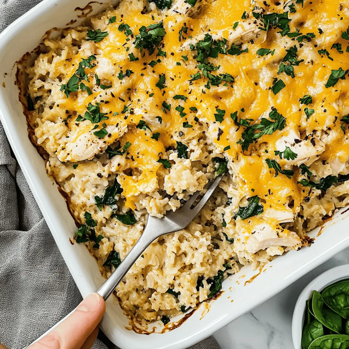 Creamy Chicken & Rice Casserole Loaded with Veggies