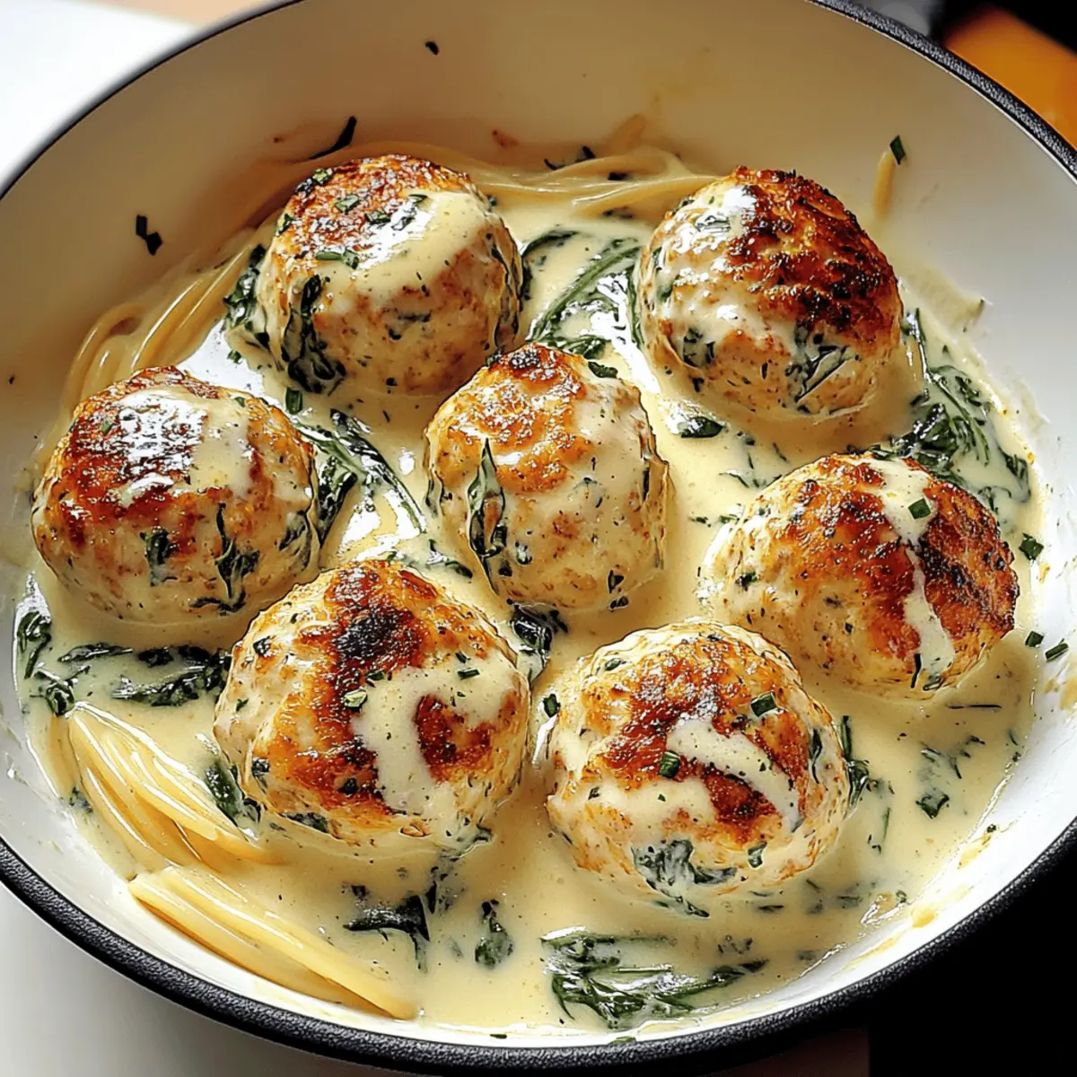 Irresistible Chicken Ricotta Meatballs in Creamy Sauce