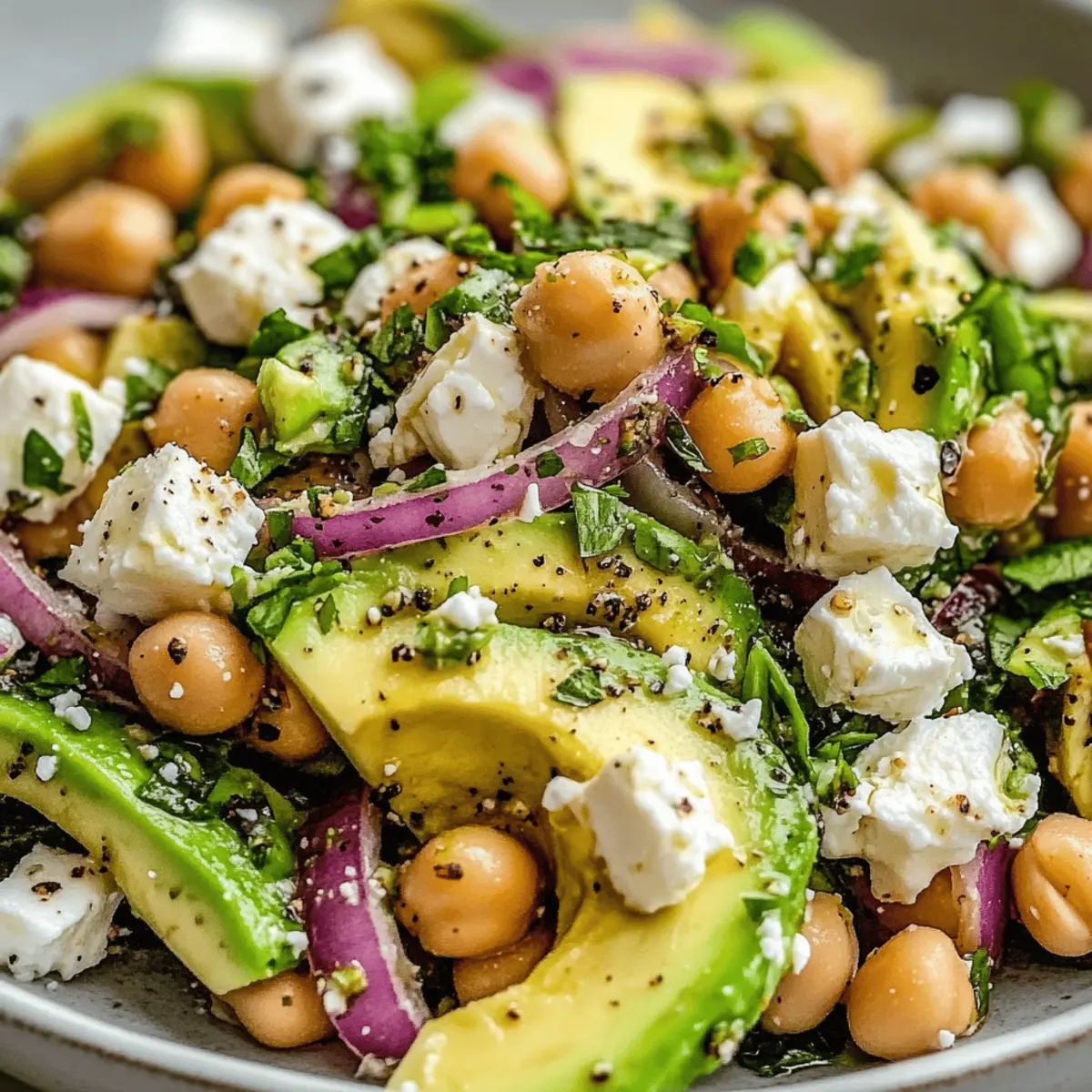 Chickpea Feta Avocado Salad: Quick, Healthy, and Delicious