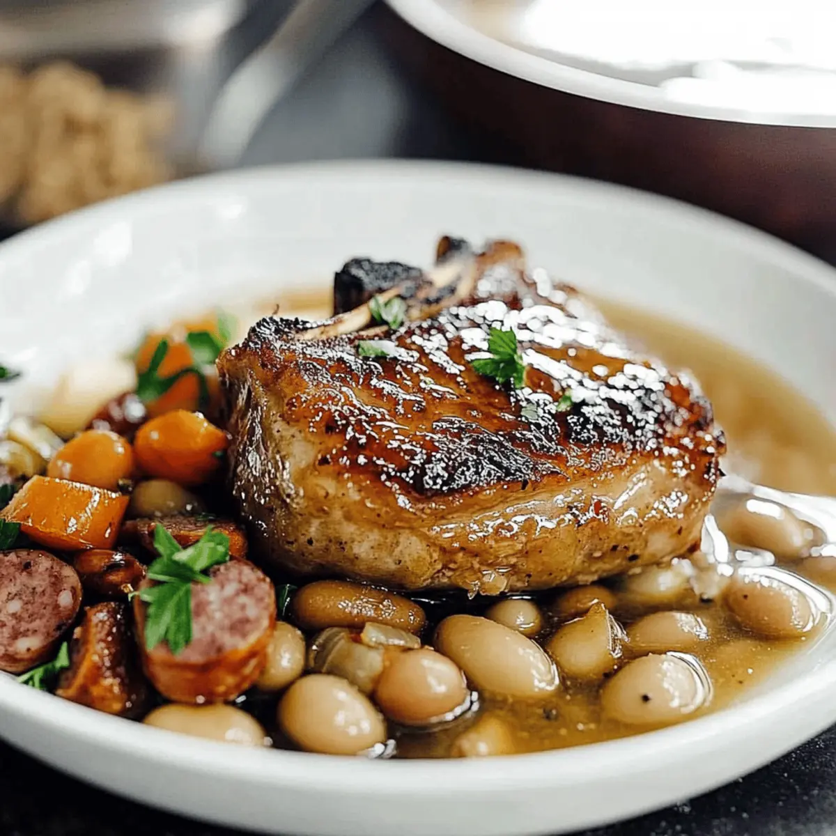 Glazed Pork Chops with Savory Beans for a Cozy Dinner
