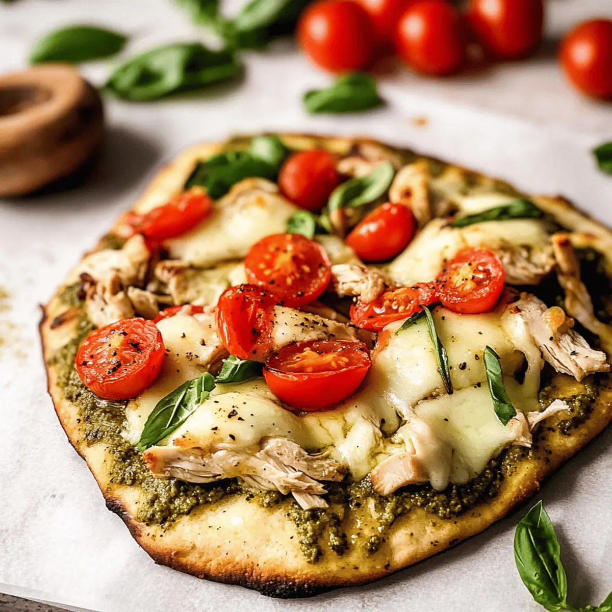 Quick Pesto Chicken Flatbread: Your Delicious 15-Minute Fix